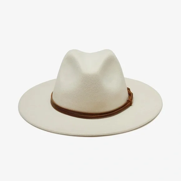 WYETH Billie Mid Brim 100% Wool Fedora in Cream PRICE FIRM